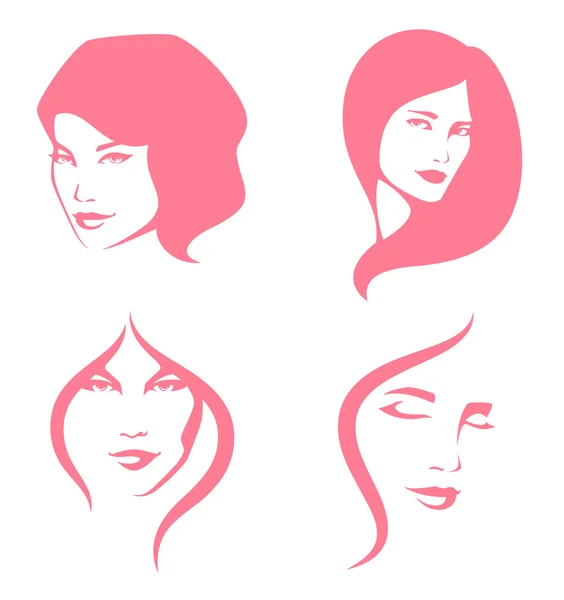 Simple line illustration of beautiful women suitable for hair care or beauty salon