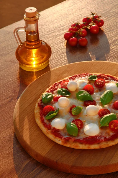 Traditional Italian pizza with tricolor