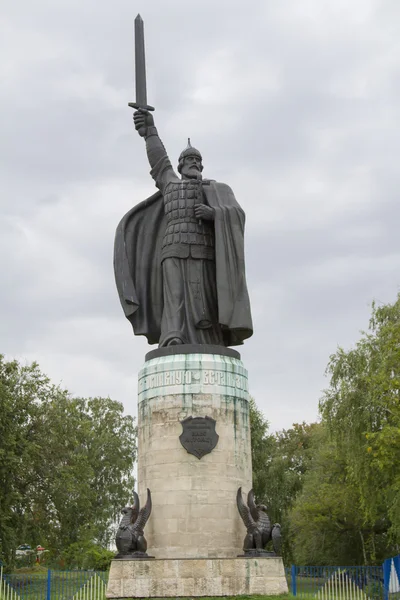 Monument of Russian folk fairy tale hero - Ilya Muromets bogatyr in Murom