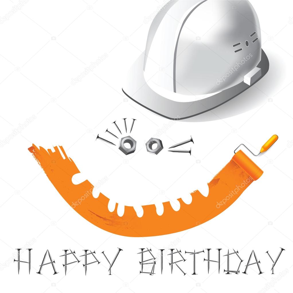 Happy birthday card construction — Stock Vector © novkota1 #36900425