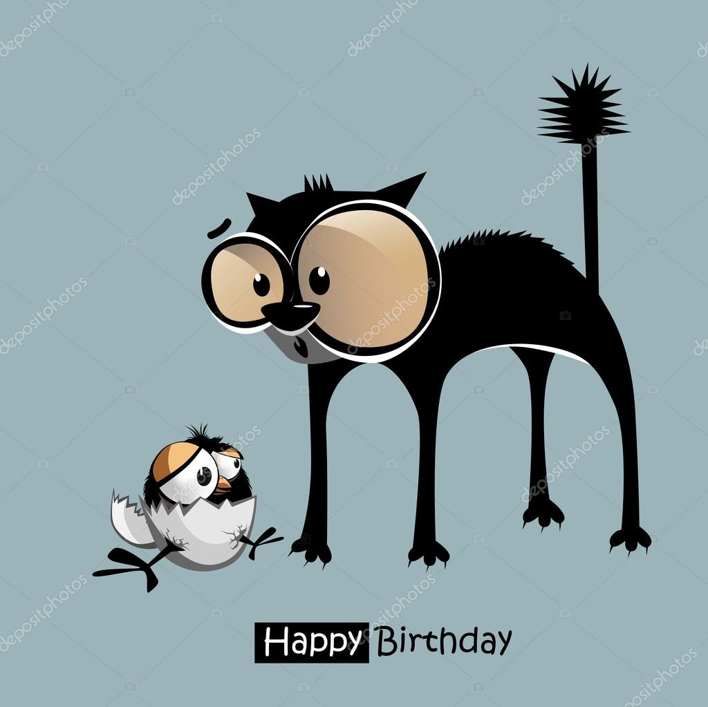 download happy birthday funny bird cat smile stock illustration download happy birthday funny bird cat smile stock illustration
