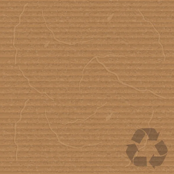 Sheet of cardboard with recycling sign