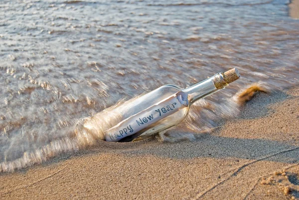 New year's message in a bottle