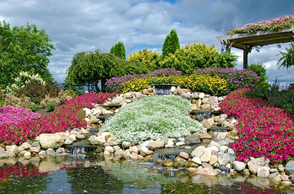 Country waterfalls in rock garden