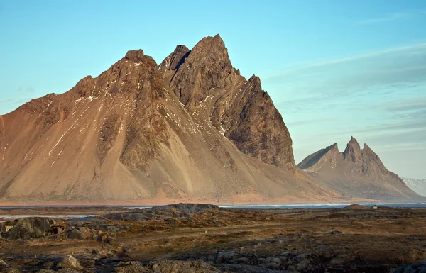 Spiked Mountains at th Seashore of Iceland