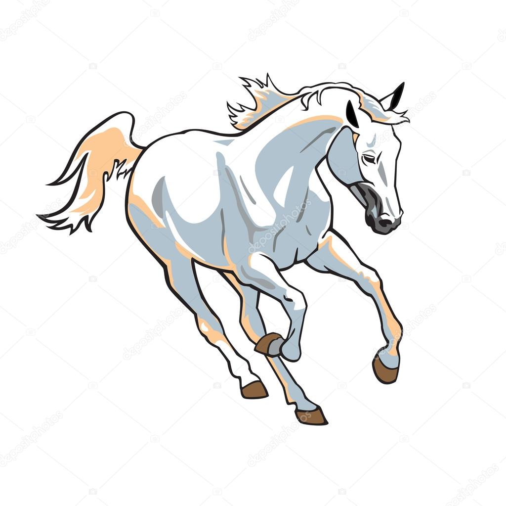 running white horse on white | 图库矢量图片 08 insima