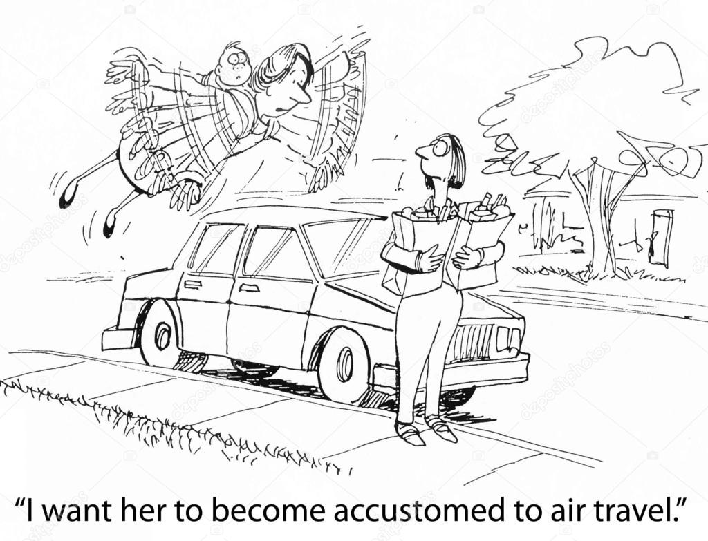 Woman wants to become accustomed to air travel Stock Photo Woman wants to become accustomed to air travel Stock Photo
