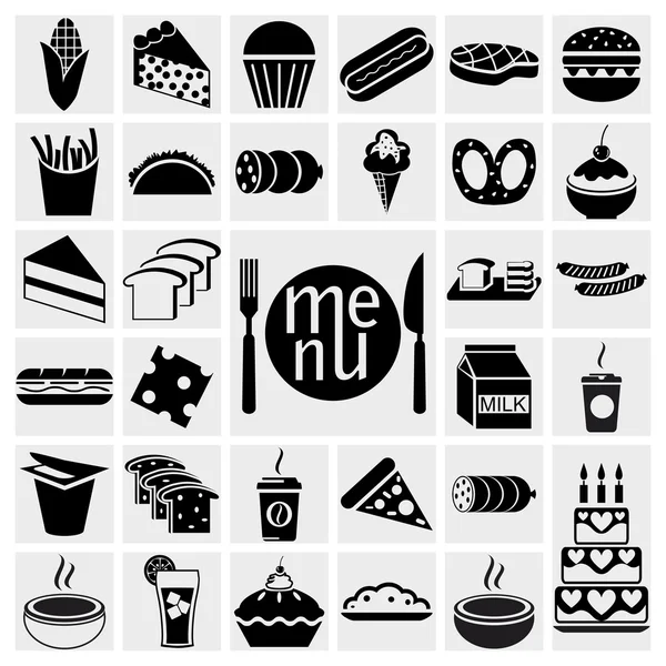 Food and drink icons set