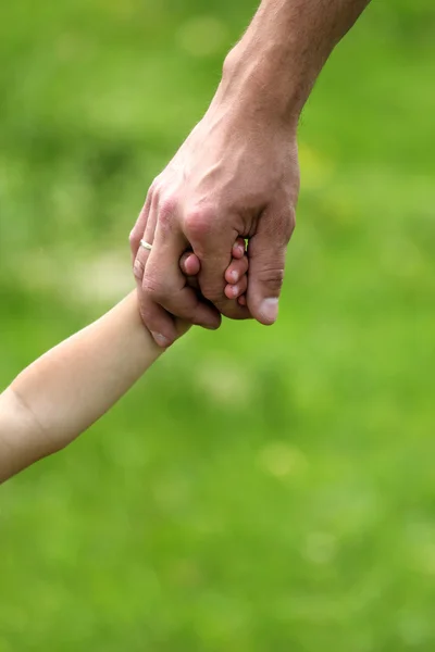 Hand of parent and child