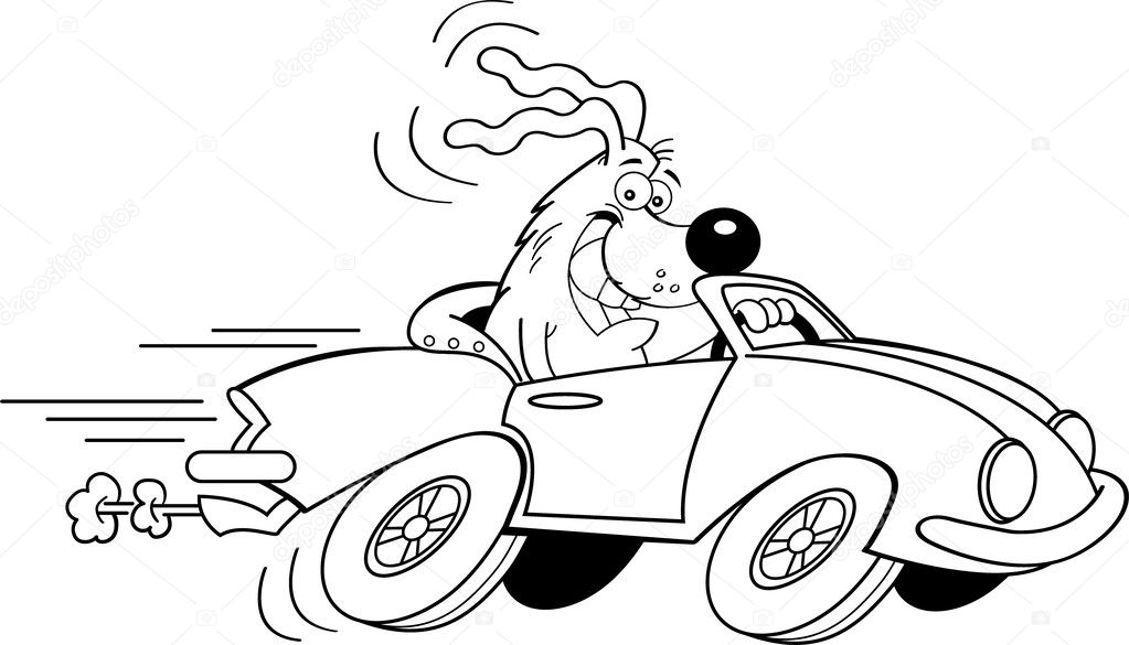 Cartoon Hund Autofahren — Stockvektor © kenbenner #24581259