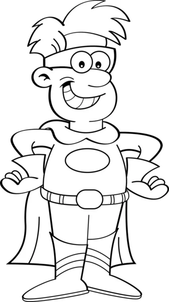 Cartoon boy in a superhero costume