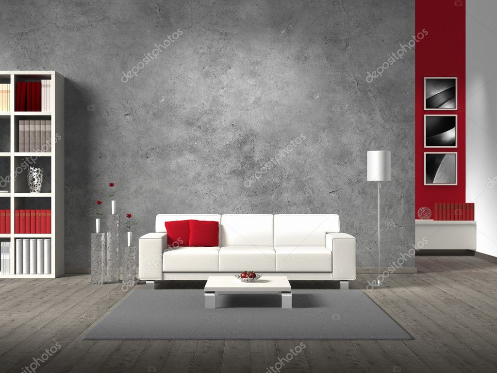 Fictieve moderne woonkamer — stockfoto © numismarty #13309731