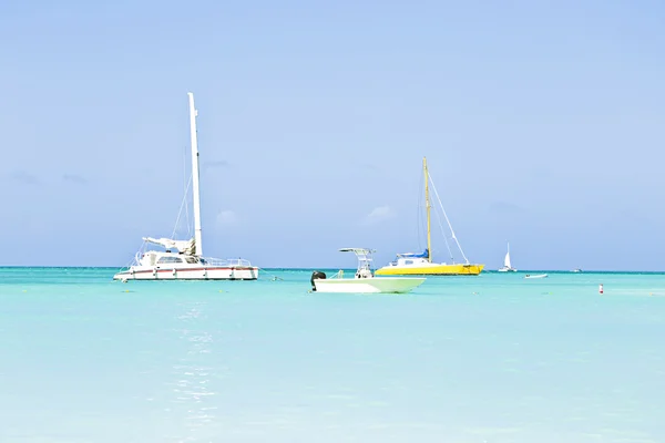 Sail yachts in caribbean sea