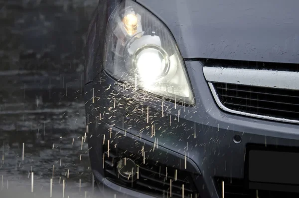 Car in the rain