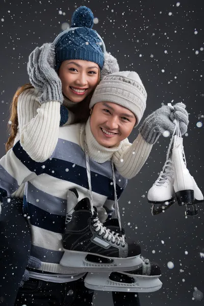 Couple with figure skates