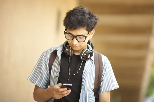 College student with mobile phone
