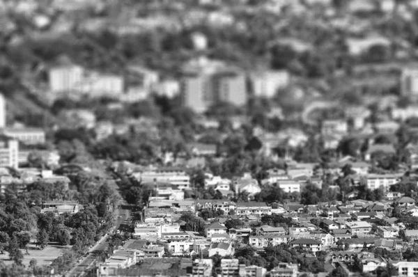 Buildings tilt-shift : black and white style