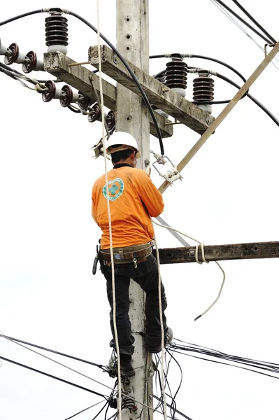 Electrician Man on electric poles.