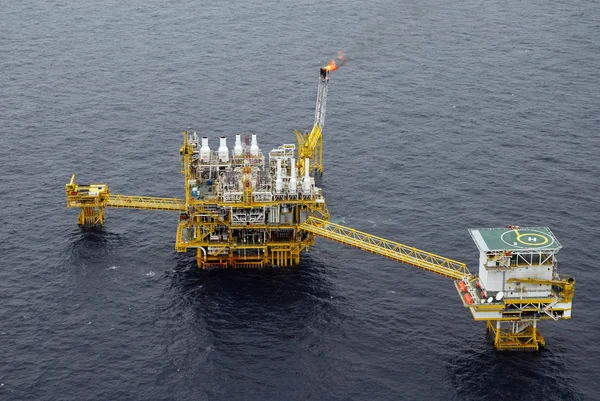 SONGKLA - JUNE 11: offshore rig in gulf of Thailand from Songkra