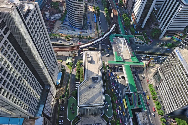 BANGKOK, THAILAND APRIL 28: Bangkok skyline from bird eye view o