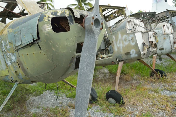 Detail of Old helicopter abandoned