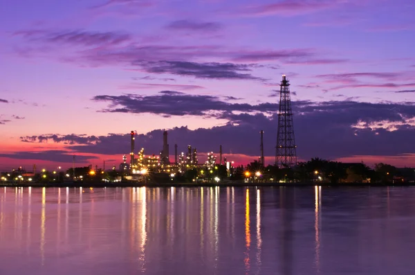 Oil refinery factory at Twilight