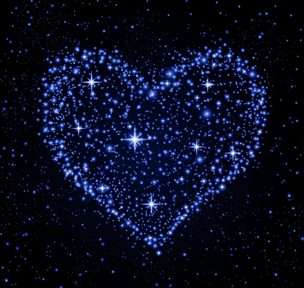 Space Background Star Heart In Night Sky — Stock Vector © Noiro 50409805