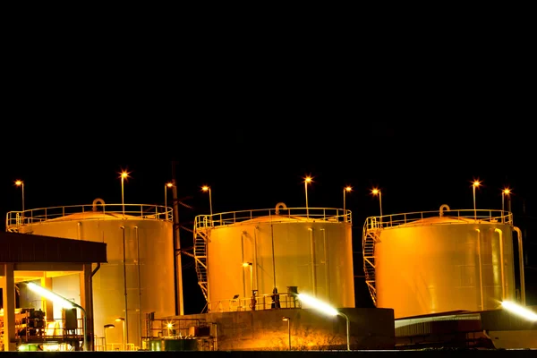 Night scene of chemical plant , \