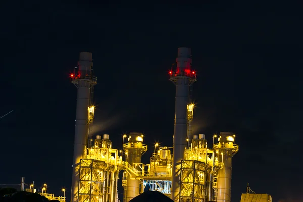 Night scene of chemical plant , \