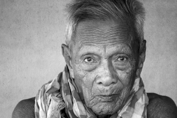 Asian old senior man candid portrait