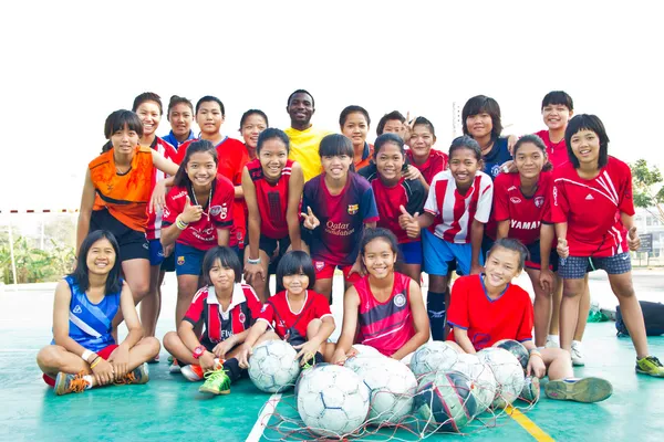 Group team footballer youth woman team Chonburi picture