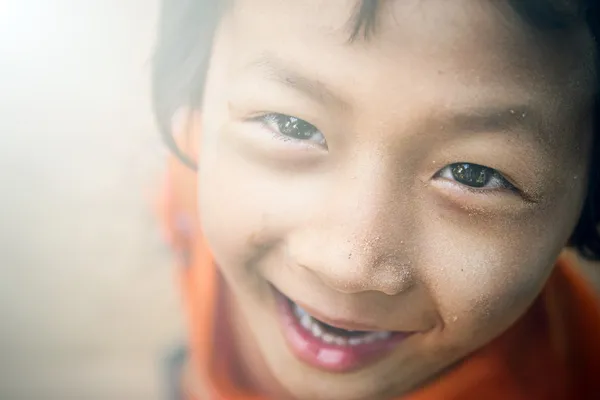 Close up of child eyes looking at camera