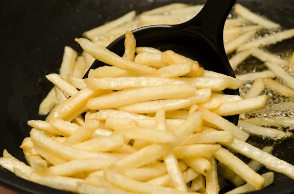 French fries in a hot pan.