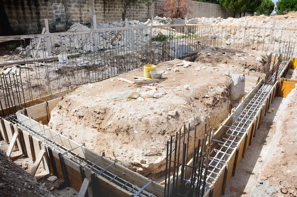 Construction site - Execution of the foundations of a building