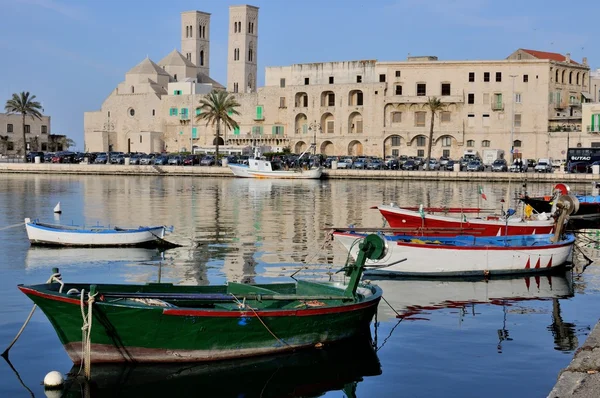 Boats anchored in port In the background the Cathedral