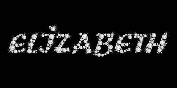 The name ELIZABETH in bling diamonds font style word