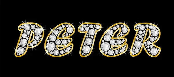 Was Bedeutet Der Name Peter Die Name Peter geschrieben in Bling Diamanten, glänzend, brillant