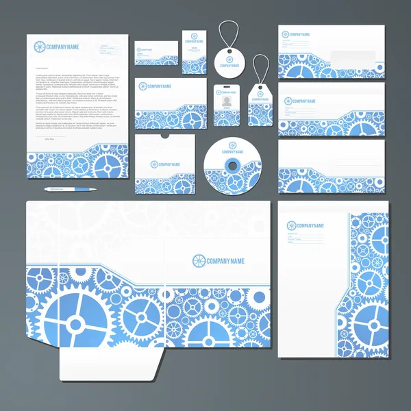 Stationery set with gears