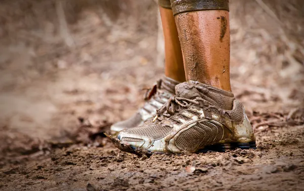 Runner\'s muddy feet