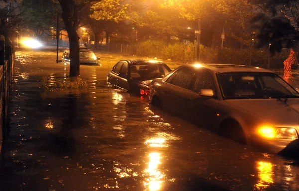 Flooded cars, caused by Hurricane Sandy