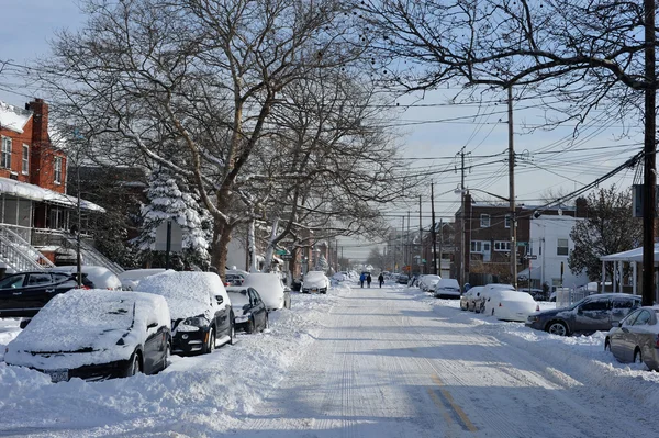 Streets in Brooklyn after snow storm