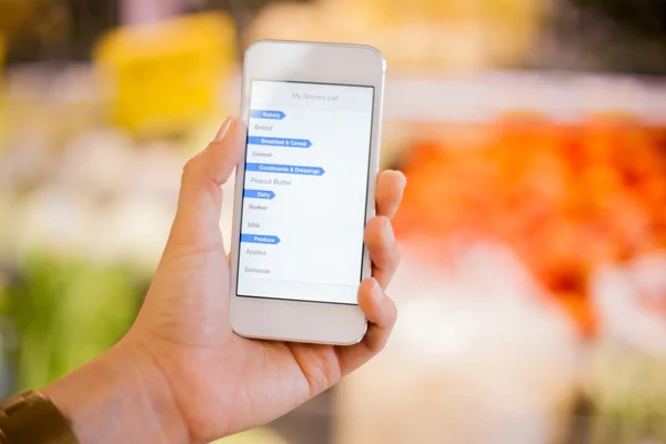 Shopping list in the smartphone