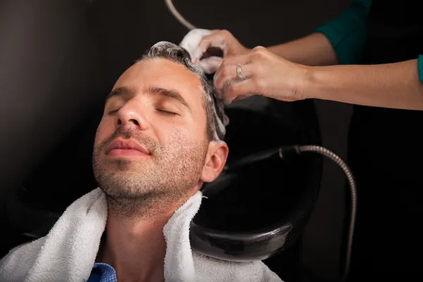 Hair wash at a hair salon