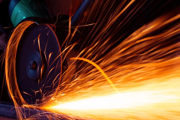 Sparks while grinding iron — Stock Photo #13758891