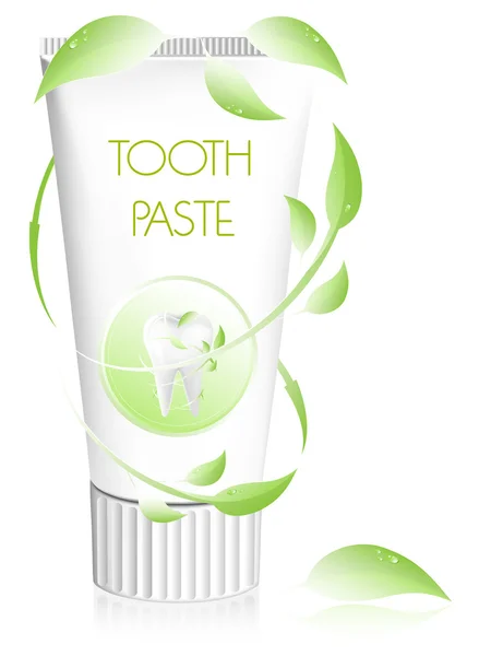 Toothpaste with leaves.