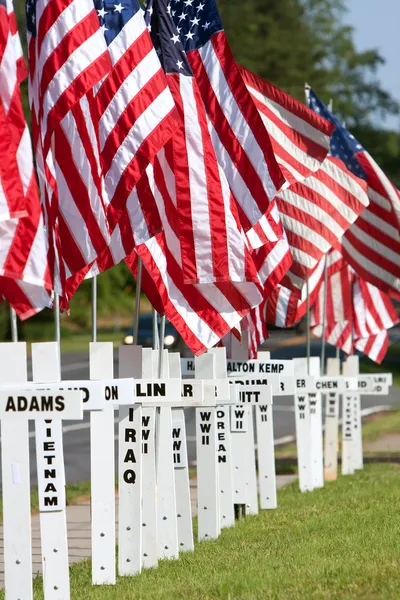 War Dead Honored With Crosses By Highway For Memorial Day