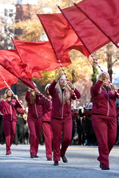 High School Flag Corps Performs In Atlanta Christmas Parade