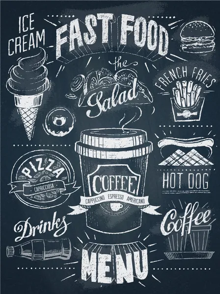 Fast food chalkboard design set