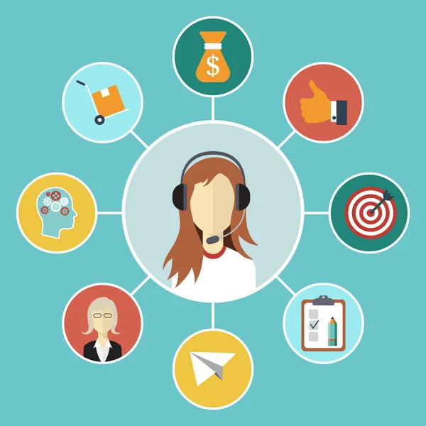 平面设计现代矢量图图表概念的网络营销和客户