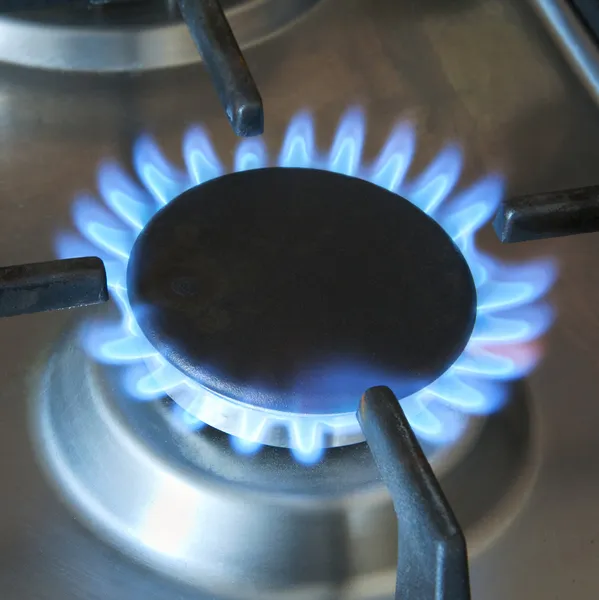 Turned-on gas burner